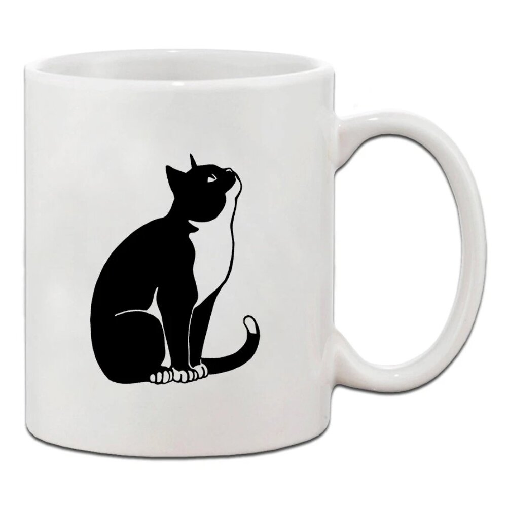Tuxedo Cat Black White Ceramic Coffee Tea Mug Cup  91